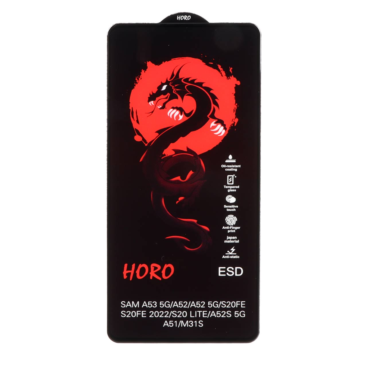 محافظ صفحه نمایش شیشه ای Full Cover ESD Horo مدل Samsung Galaxy A51 / A52 / A53 / M31s / S20 fe